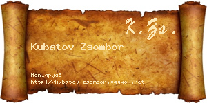 Kubatov Zsombor névjegykártya